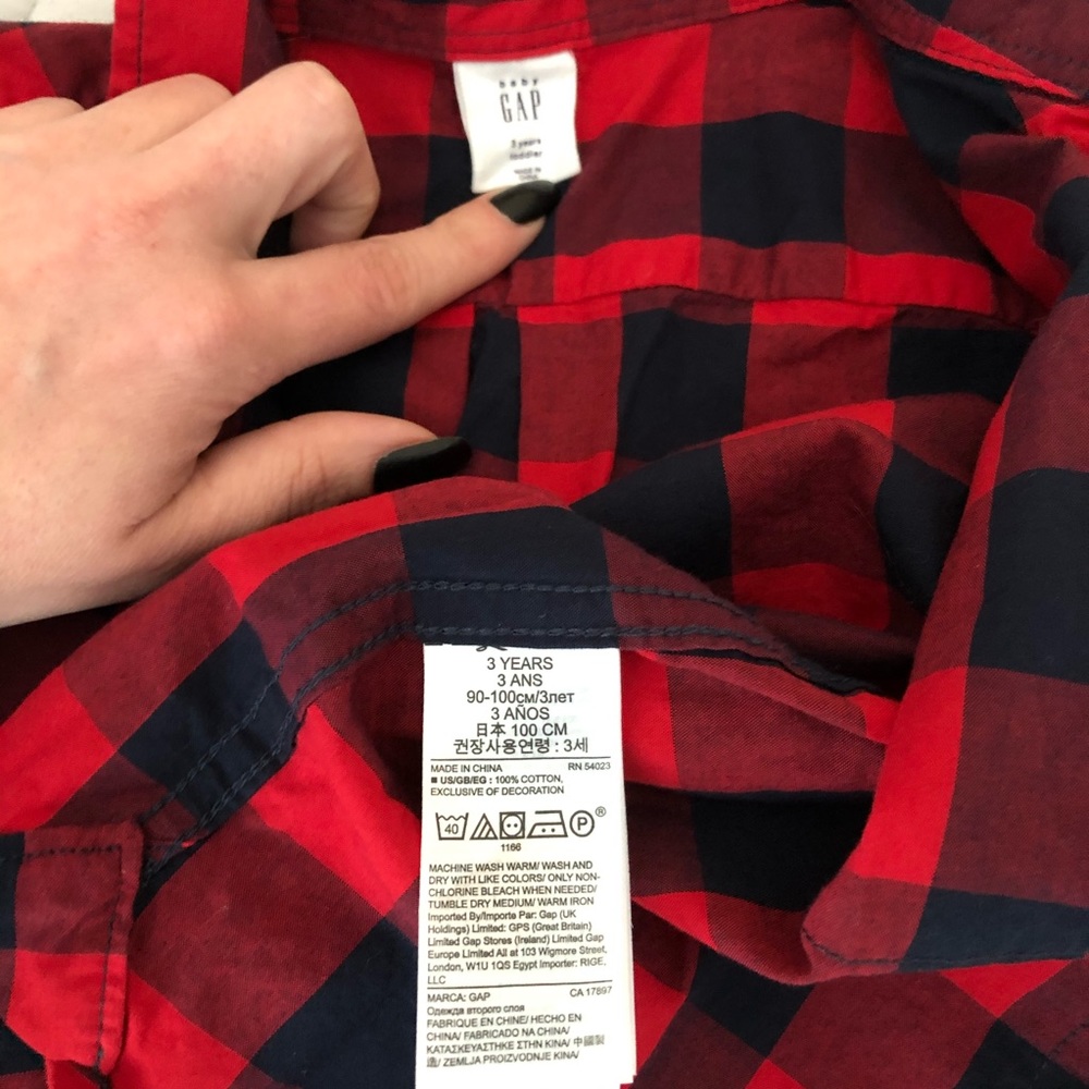 Gap Boys 3T Buffalo Plaid Button Up Shirt - Picture 4 of 4